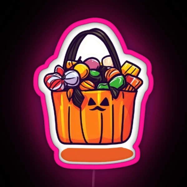 Trick Or Treat Bag RGB Neon Sign