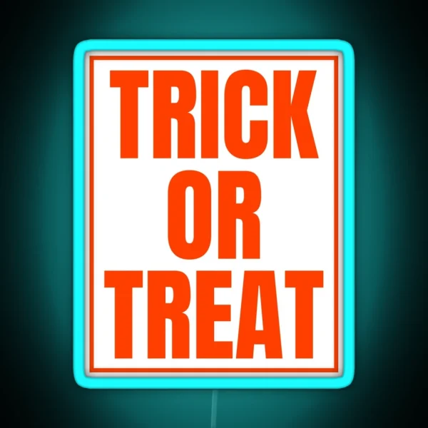 Trick Or Treat Halloween Orange Text RGB Neon Sign