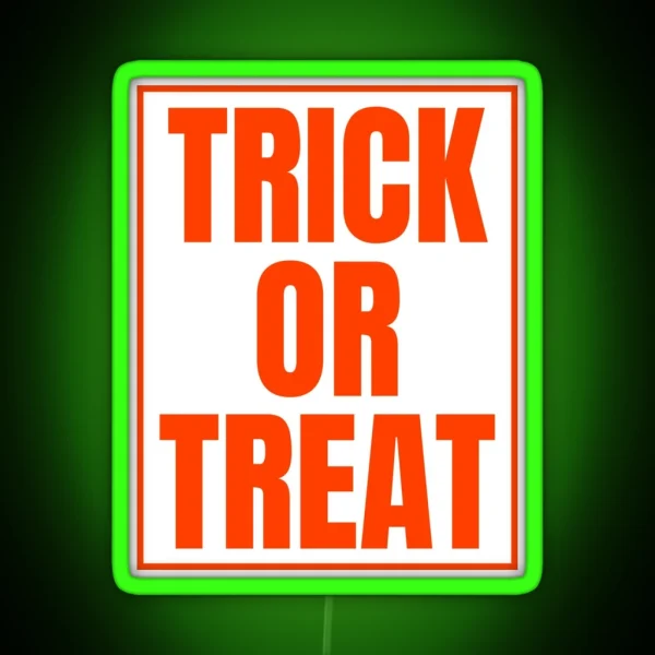 Trick Or Treat Halloween Orange Text RGB Neon Sign