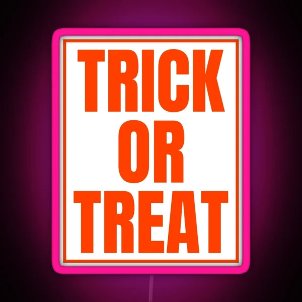 Trick Or Treat Halloween Orange Text RGB Neon Sign