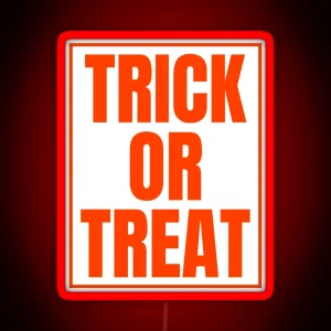 Trick Or Treat Halloween Orange Text RGB Neon Sign