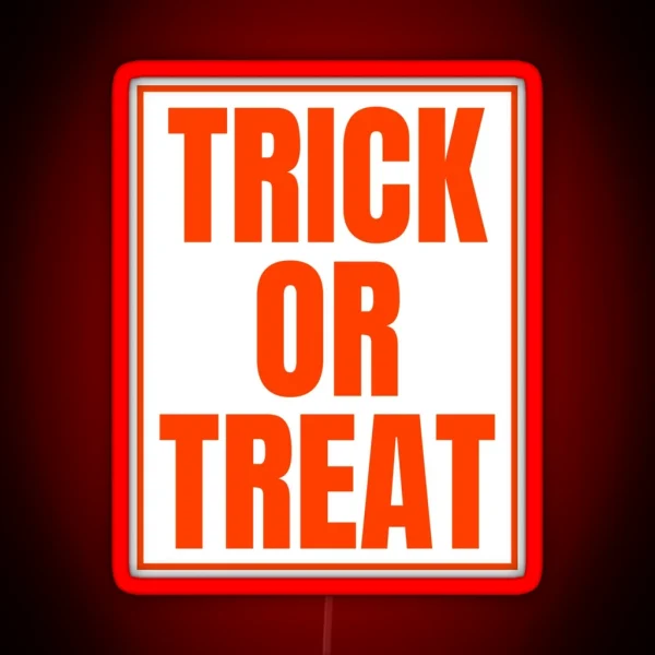 Trick Or Treat Halloween Orange Text RGB Neon Sign