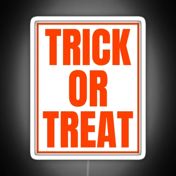 Trick Or Treat Halloween Orange Text RGB Neon Sign