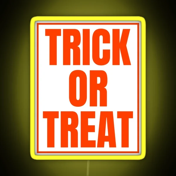 Trick Or Treat Halloween Orange Text RGB Neon Sign