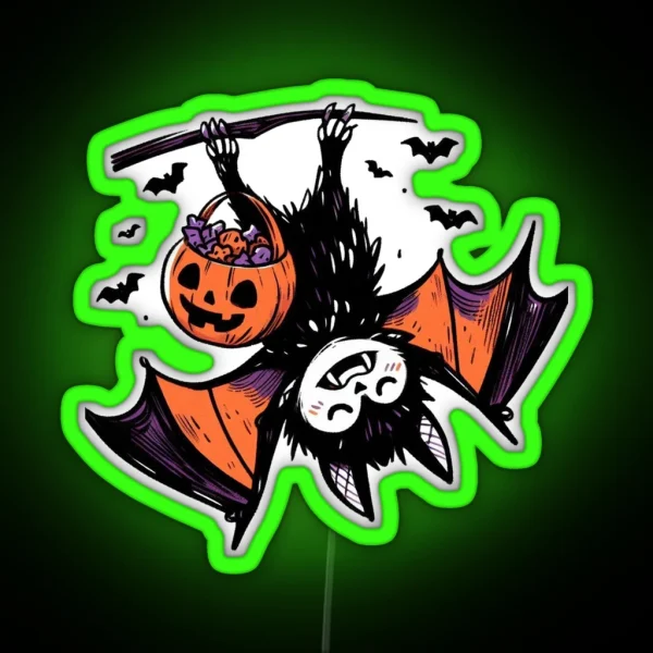 Trick Or Treating Bat Fun RGB Neon Sign