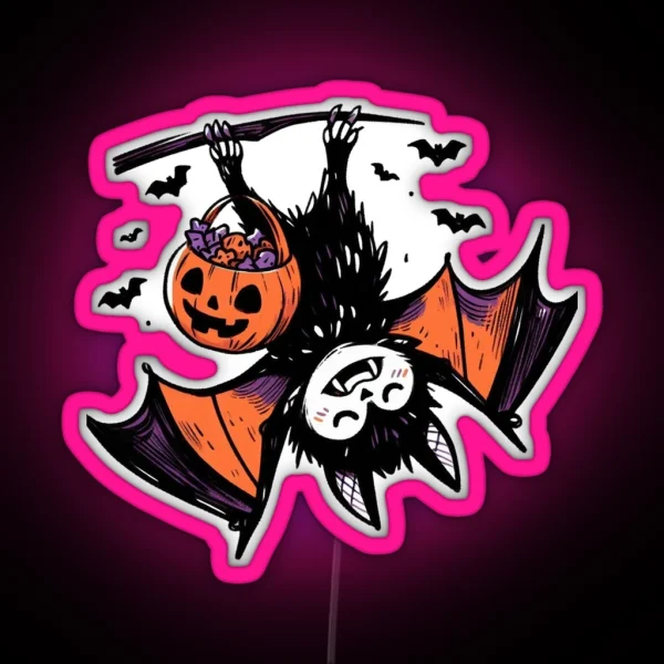 Trick Or Treating Bat Fun RGB Neon Sign