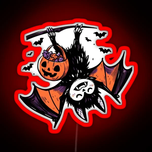 Trick Or Treating Bat Fun RGB Neon Sign