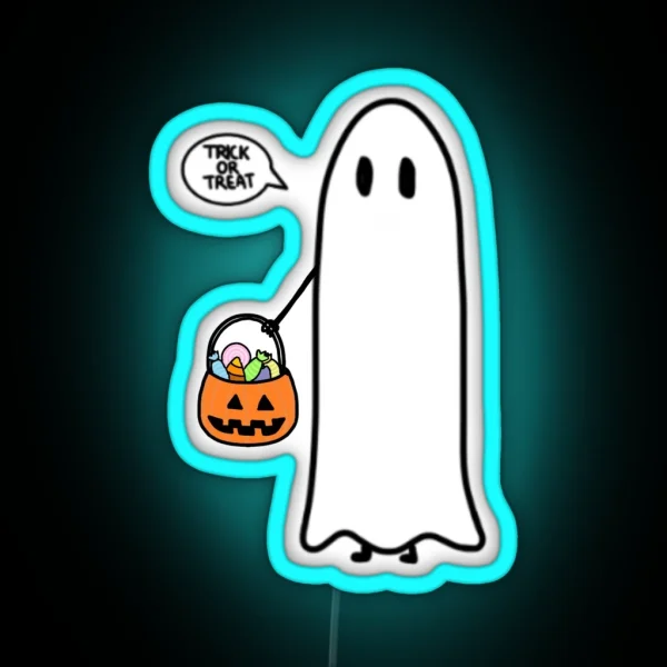Trick Or Treating Ghost RGB Neon Sign