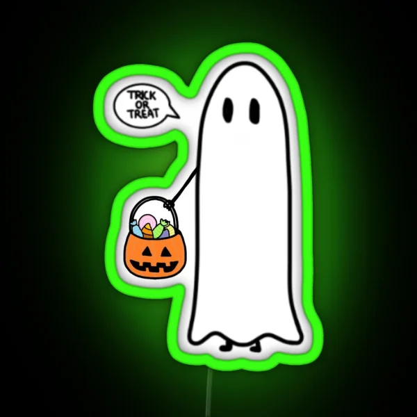 Trick Or Treating Ghost RGB Neon Sign