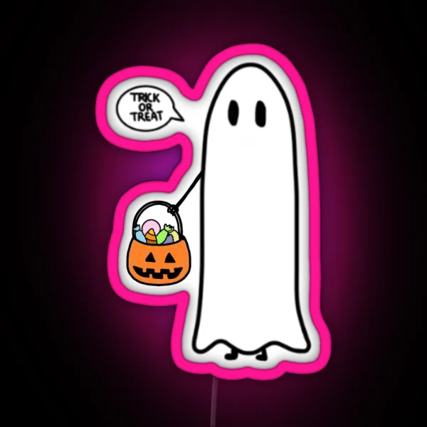 Trick Or Treating Ghost RGB Neon Sign