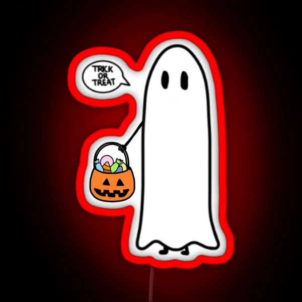 Trick Or Treating Ghost RGB Neon Sign