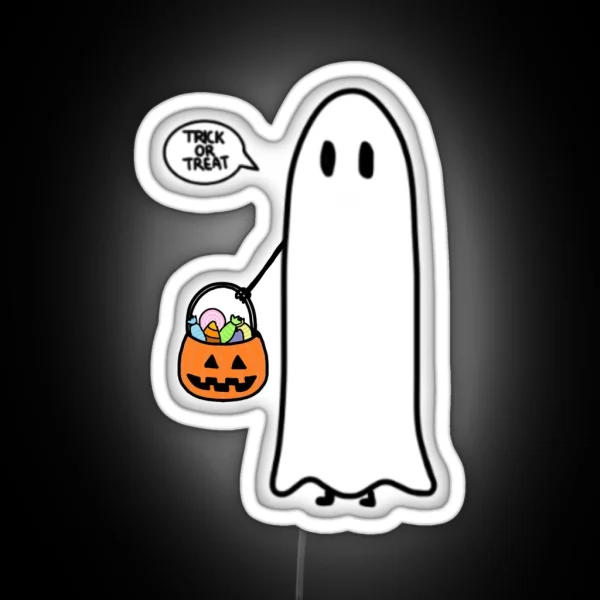 Trick Or Treating Ghost RGB Neon Sign