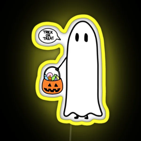 Trick Or Treating Ghost RGB Neon Sign