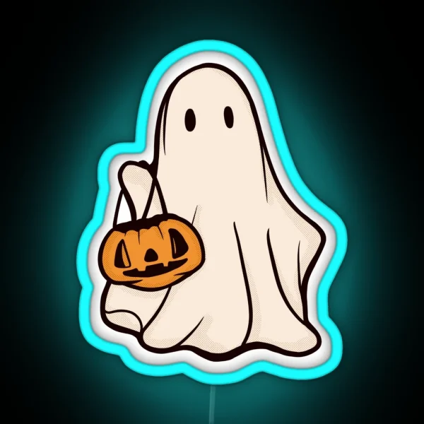 Trick Or Treating Ghost RGB Neon Sign