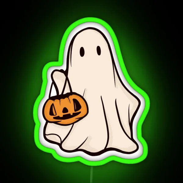 Trick Or Treating Ghost RGB Neon Sign