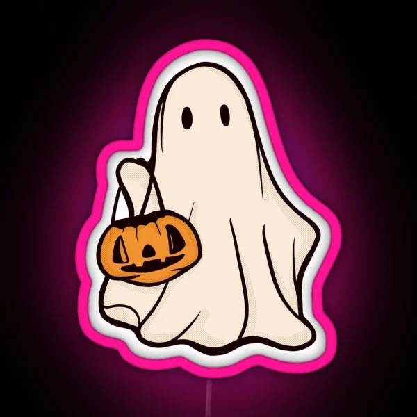 Trick Or Treating Ghost RGB Neon Sign