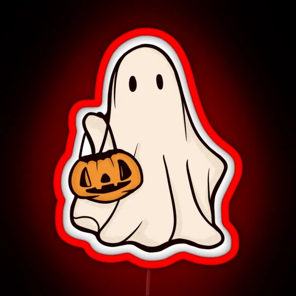 Trick Or Treating Ghost RGB Neon Sign