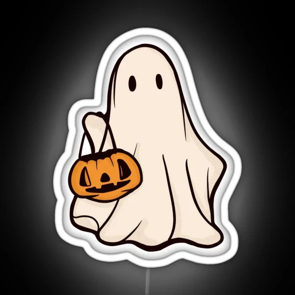 Trick Or Treating Ghost RGB Neon Sign