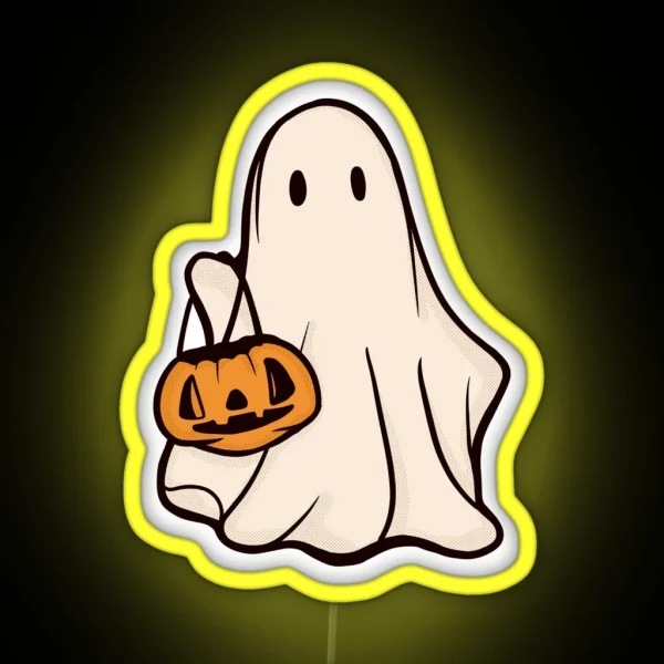 Trick Or Treating Ghost RGB Neon Sign