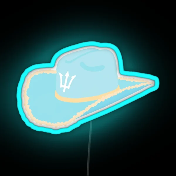 Trident Cowgirl Hat RGB Neon Sign