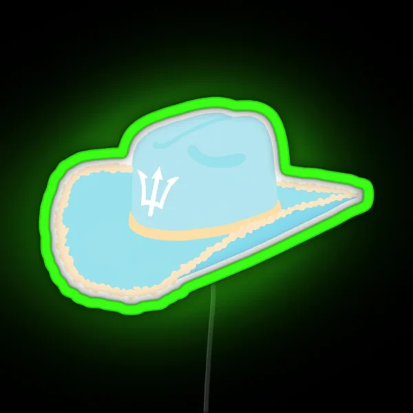 Trident Cowgirl Hat RGB Neon Sign