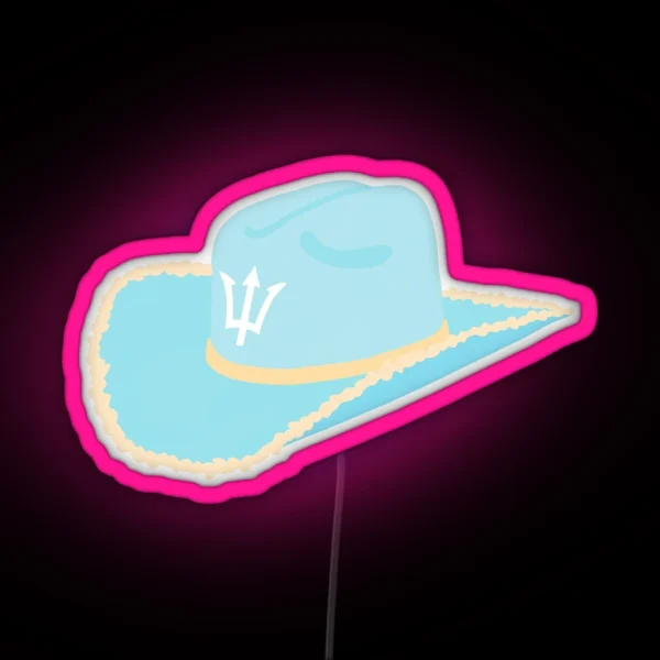 Trident Cowgirl Hat RGB Neon Sign
