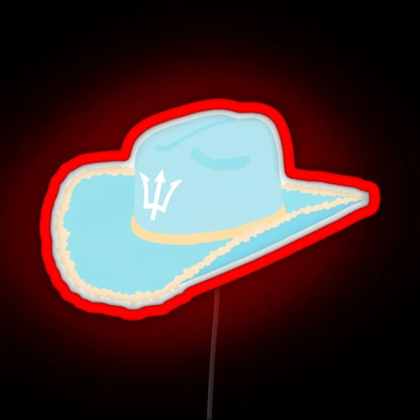 Trident Cowgirl Hat RGB Neon Sign