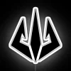 Eye-catching neon light symbol of power and authority with color shift
