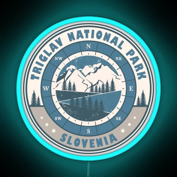 Triglav National Park Slovenia Vintage Hiking Design RGB Neon Sign
