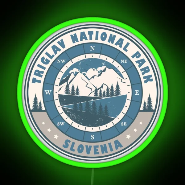 Triglav National Park Slovenia Vintage Hiking Design RGB Neon Sign