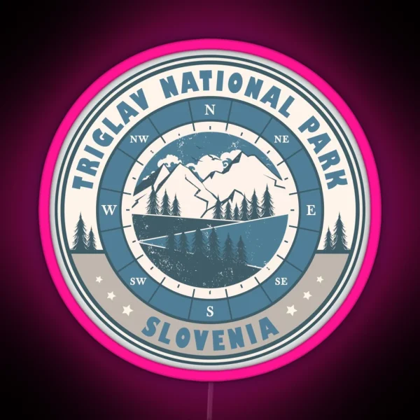 Triglav National Park Slovenia Vintage Hiking Design RGB Neon Sign