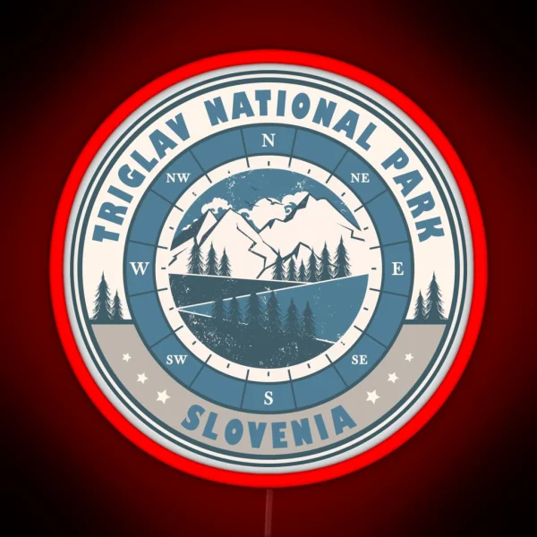 Triglav National Park Slovenia Vintage Hiking Design RGB Neon Sign