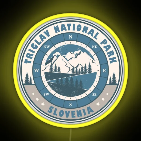 Triglav National Park Slovenia Vintage Hiking Design RGB Neon Sign
