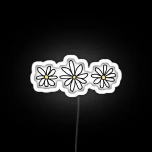 Trio Of Daisies RGB Neon Sign