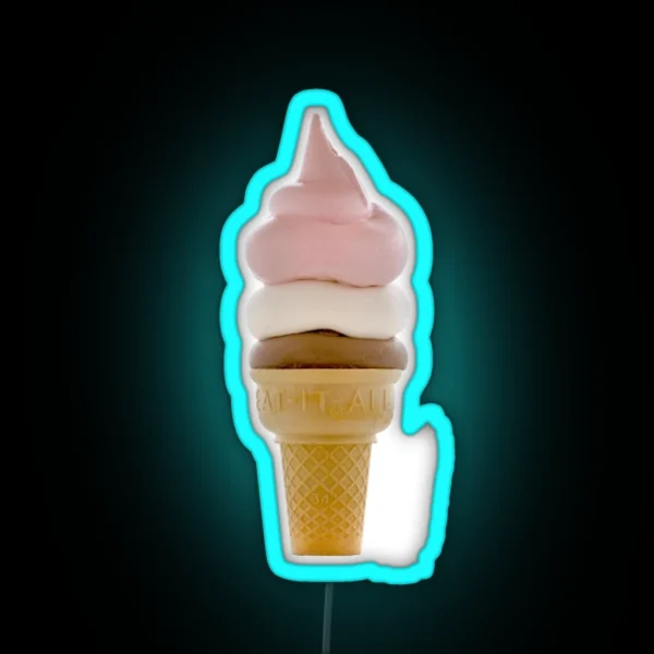 TRIPLE CONE ICE CREAM RGB Neon Sign