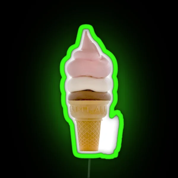 TRIPLE CONE ICE CREAM RGB Neon Sign