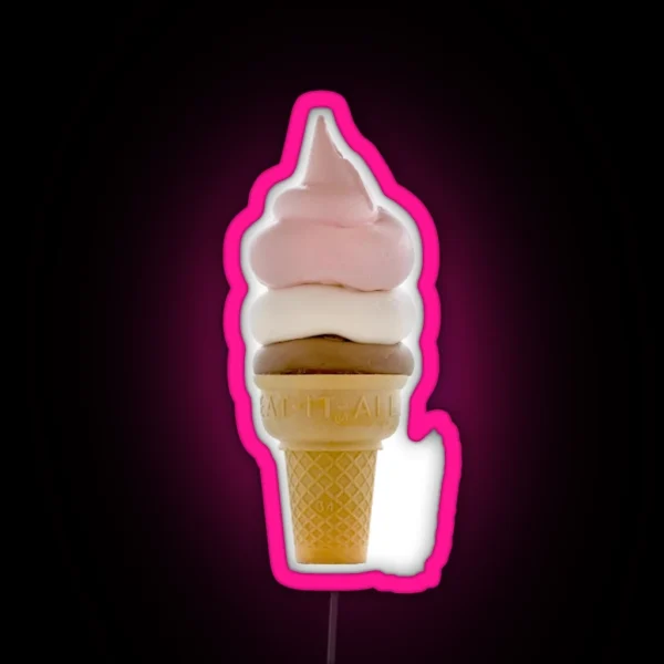 TRIPLE CONE ICE CREAM RGB Neon Sign