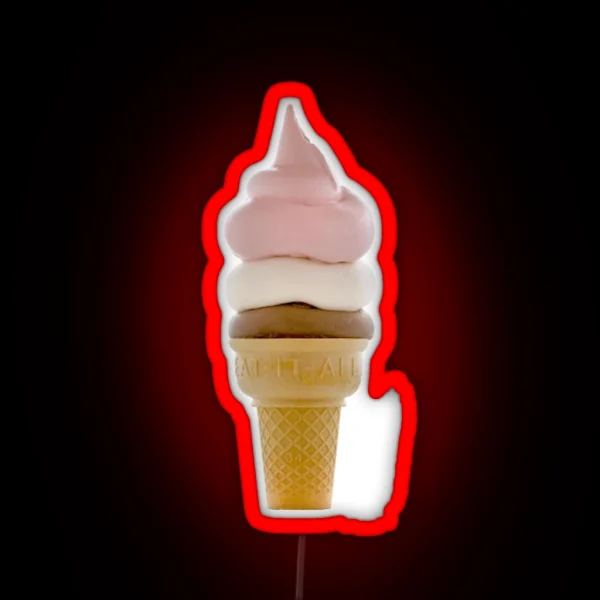 TRIPLE CONE ICE CREAM RGB Neon Sign
