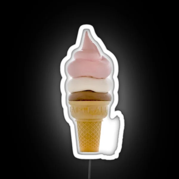 TRIPLE CONE ICE CREAM RGB Neon Sign
