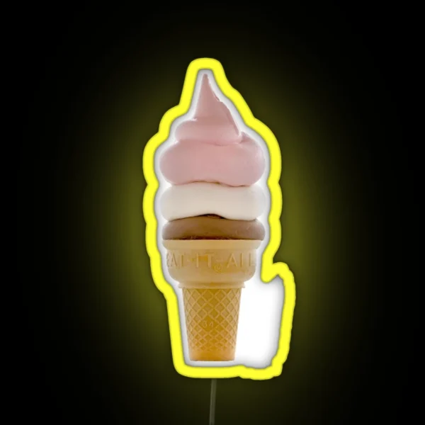 TRIPLE CONE ICE CREAM RGB Neon Sign