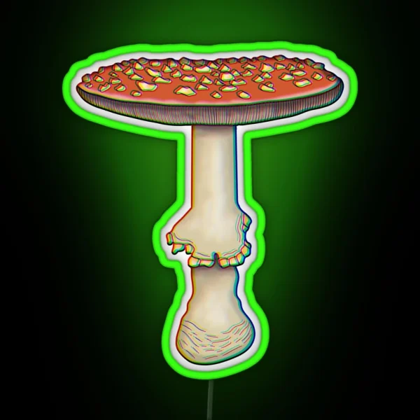 Trippy Amanita Muscaria Mushroom Fungus RGB Neon Sign