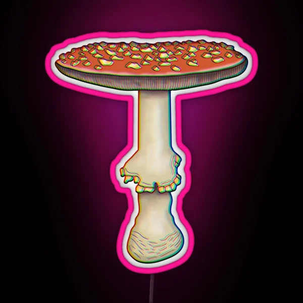 Trippy Amanita Muscaria Mushroom Fungus RGB Neon Sign