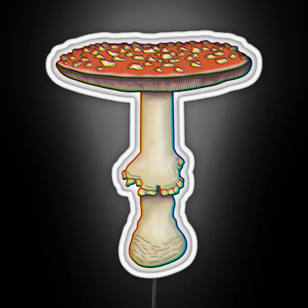 Trippy Amanita Muscaria Mushroom Fungus RGB Neon Sign