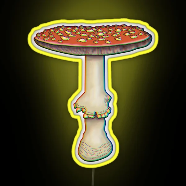 Trippy Amanita Muscaria Mushroom Fungus RGB Neon Sign