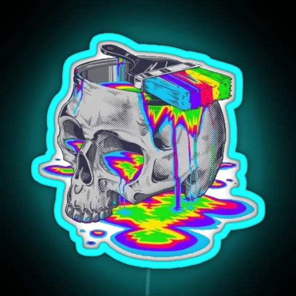 Trippy Colorful Skull RGB Neon Sign