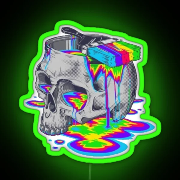 Trippy Colorful Skull RGB Neon Sign