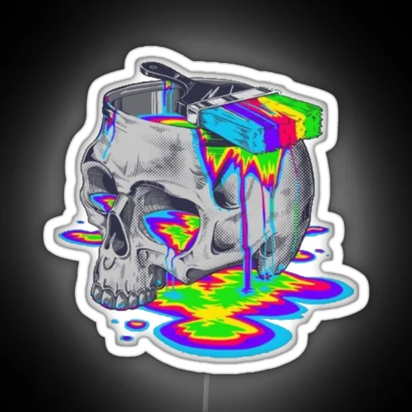 Trippy Colorful Skull RGB Neon Sign