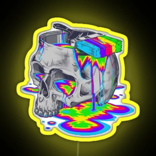 Trippy Colorful Skull RGB Neon Sign