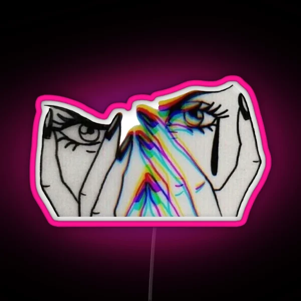 Trippy Crying Girl RGB Neon Sign