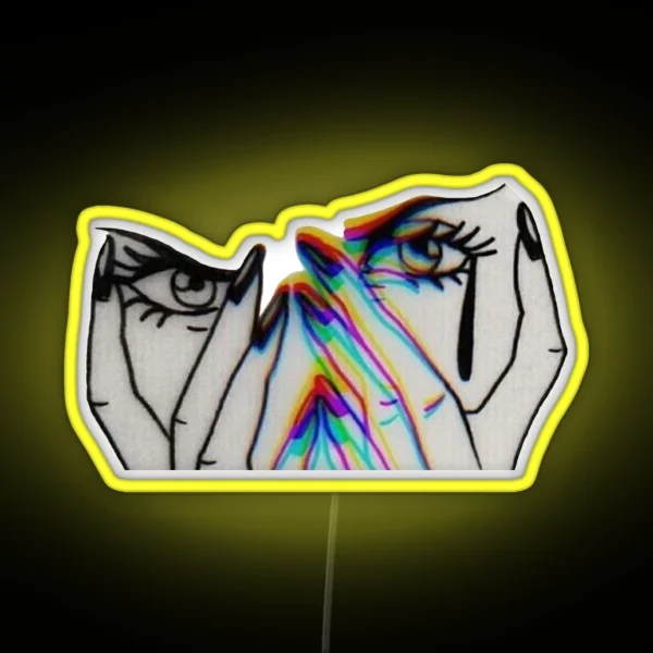Trippy Crying Girl RGB Neon Sign
